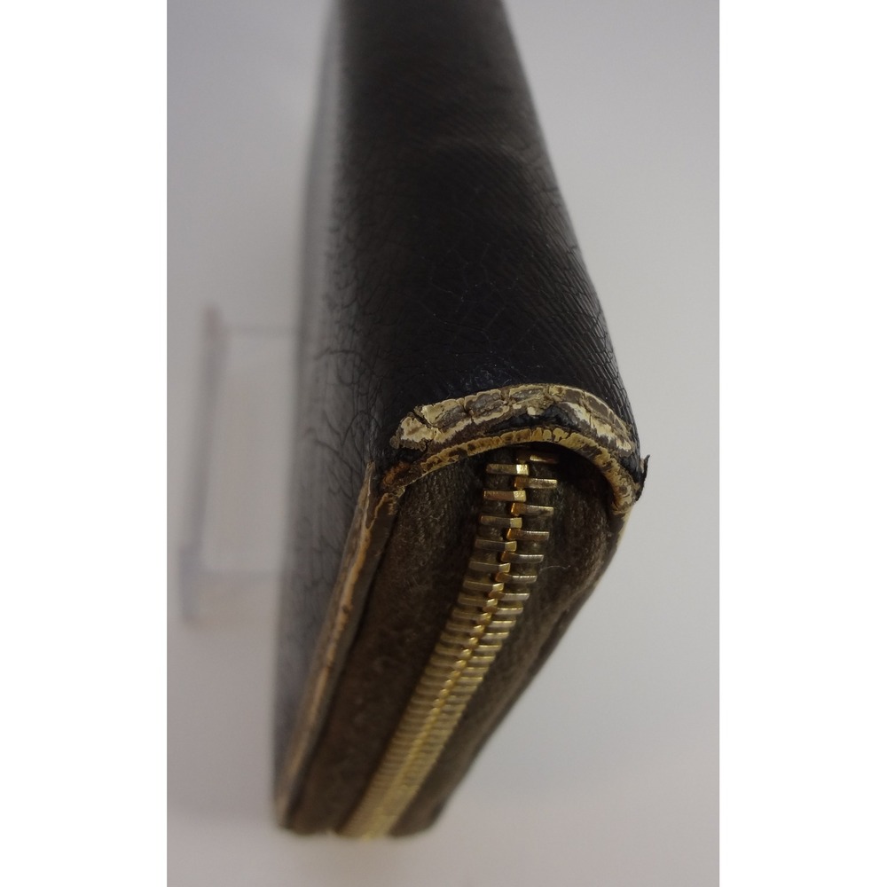 Gucci Black Wallet Textured‎ Bamboo Tassel Gold Metallic Leather Trim Zip-Around - Picture 8 of 10